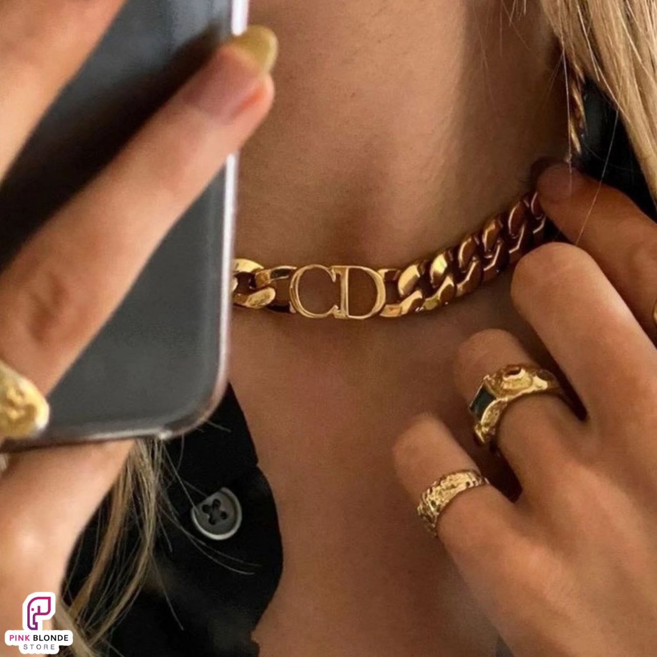 Dual Letter Ribbon Choker