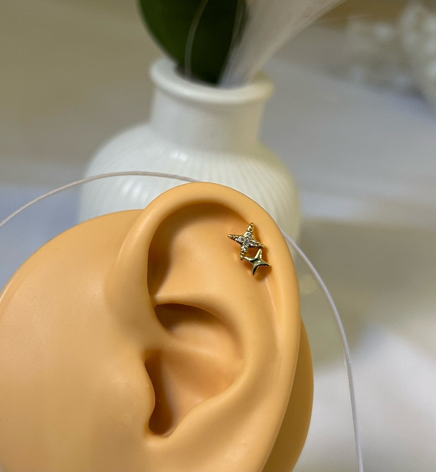 Dainty Dual Celestial Star Piercing