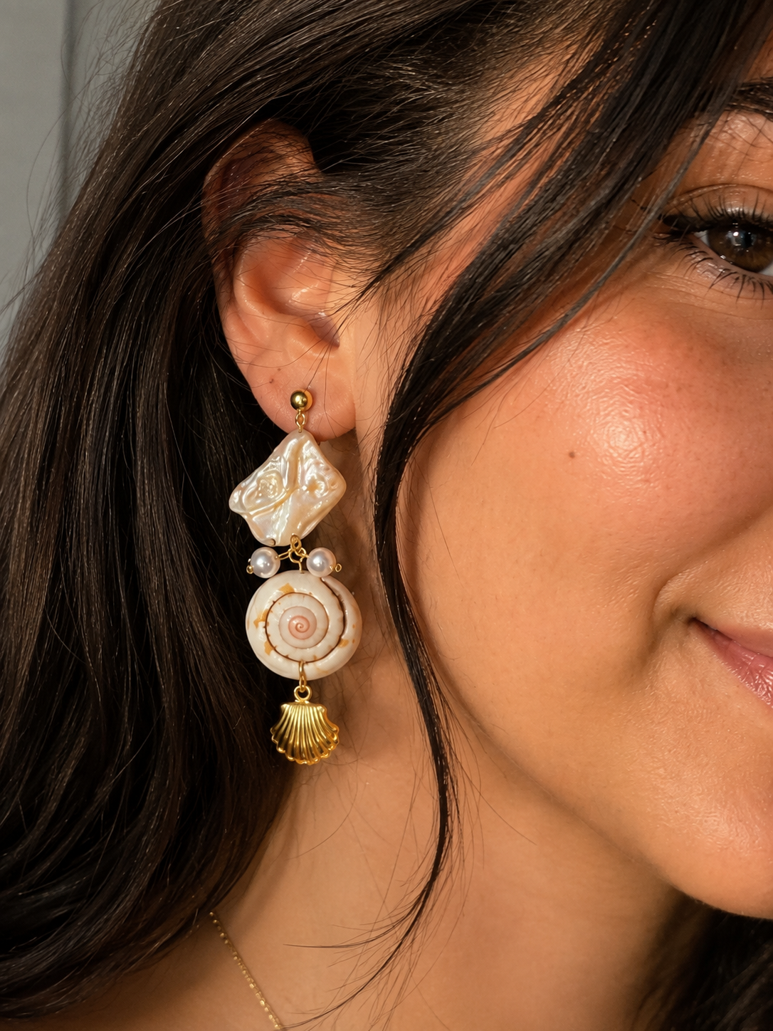 Ocean Shell Drop Earrings