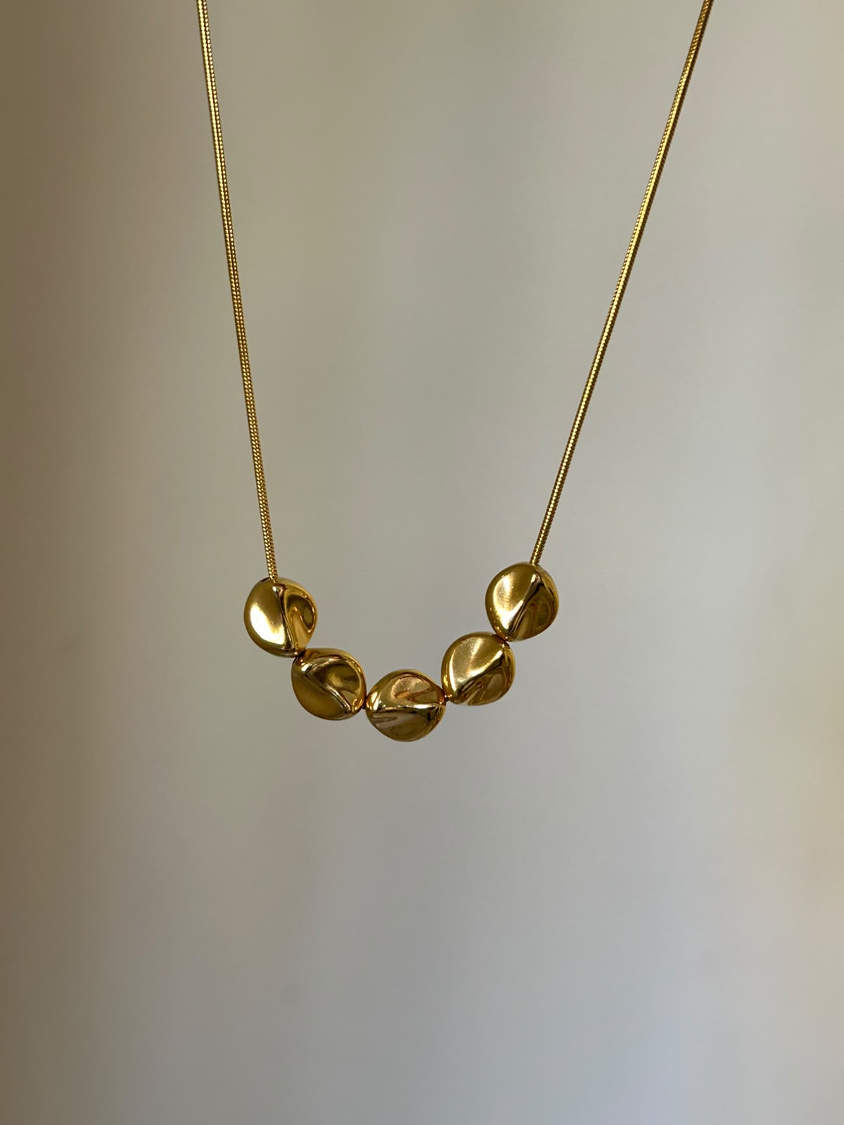 Golden Organic Bead Necklace