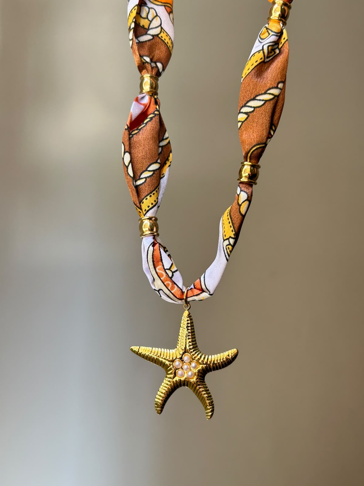 Starfish Silk Scarf Necklace