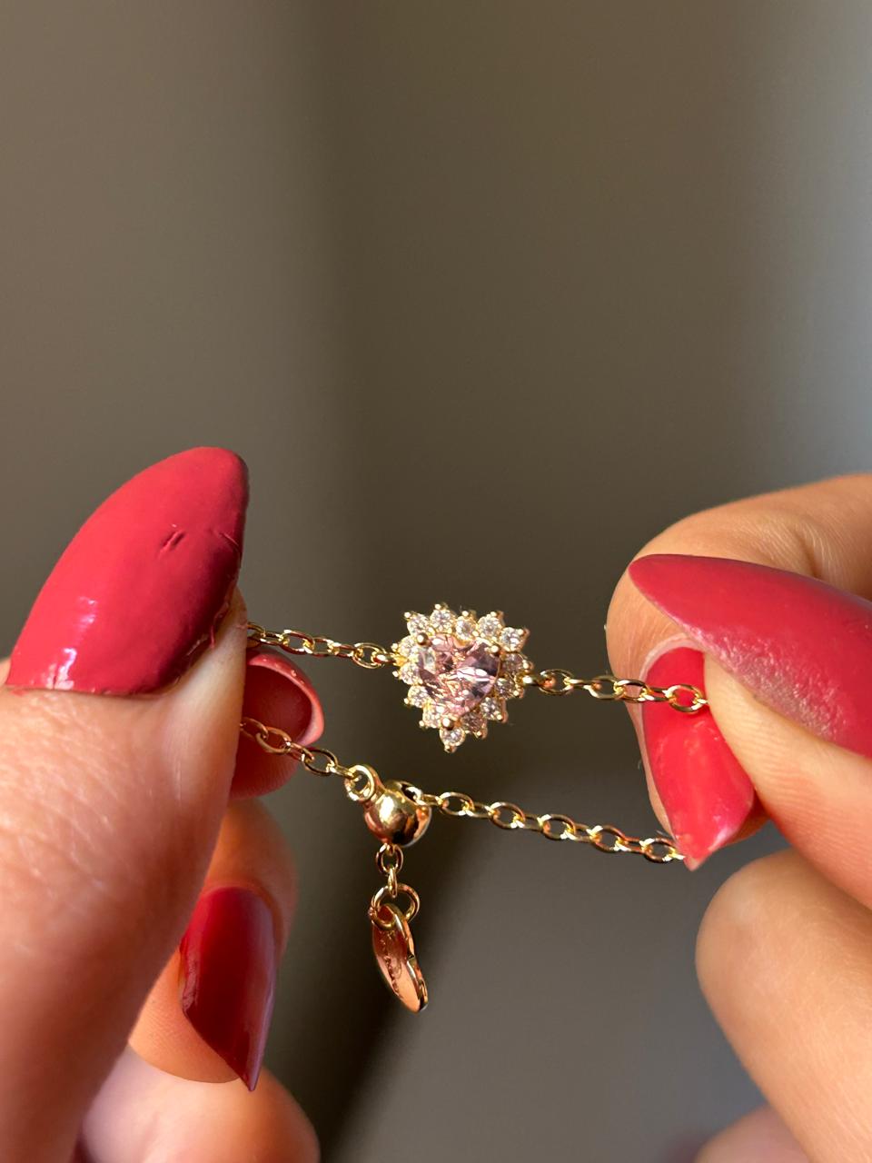 Pink Heart Slider Ring
