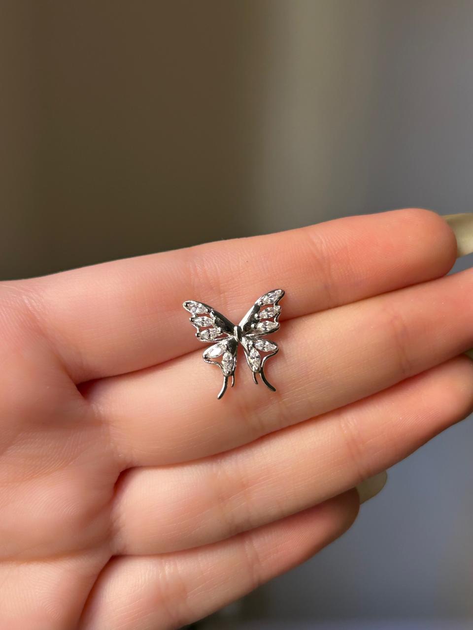 Shimmering Silver Butterfly