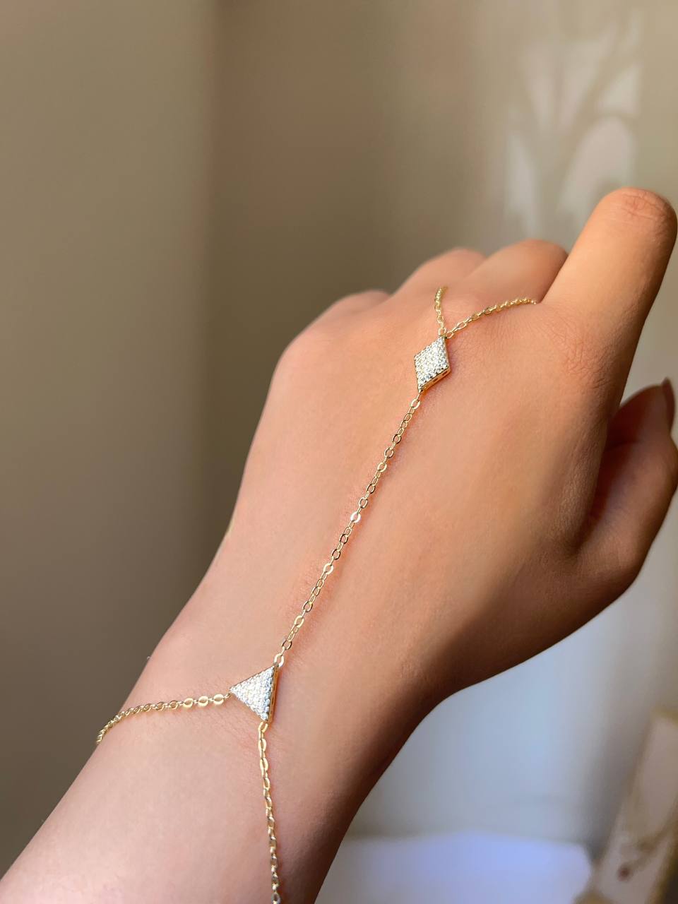 Geometric Sparkle Hand Chain