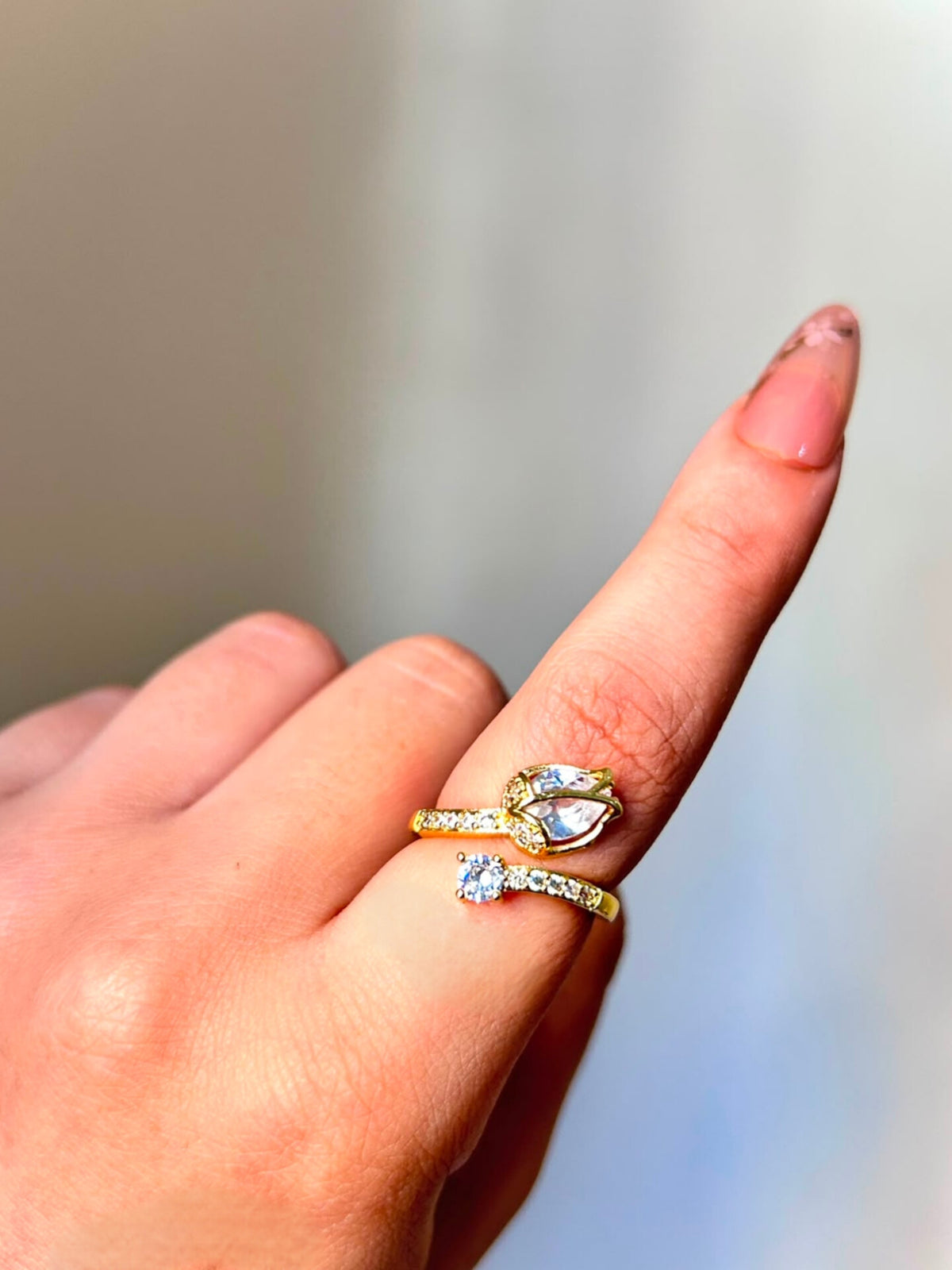 Golden Tulip Cuff Ring