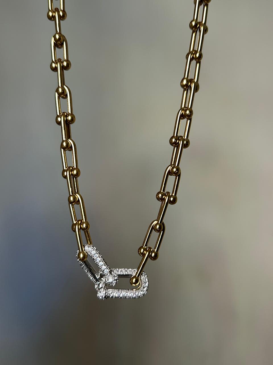 Gilded Diamond Link Choker