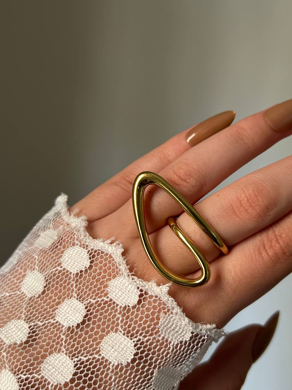 Golden Swirl Sculptural Ring