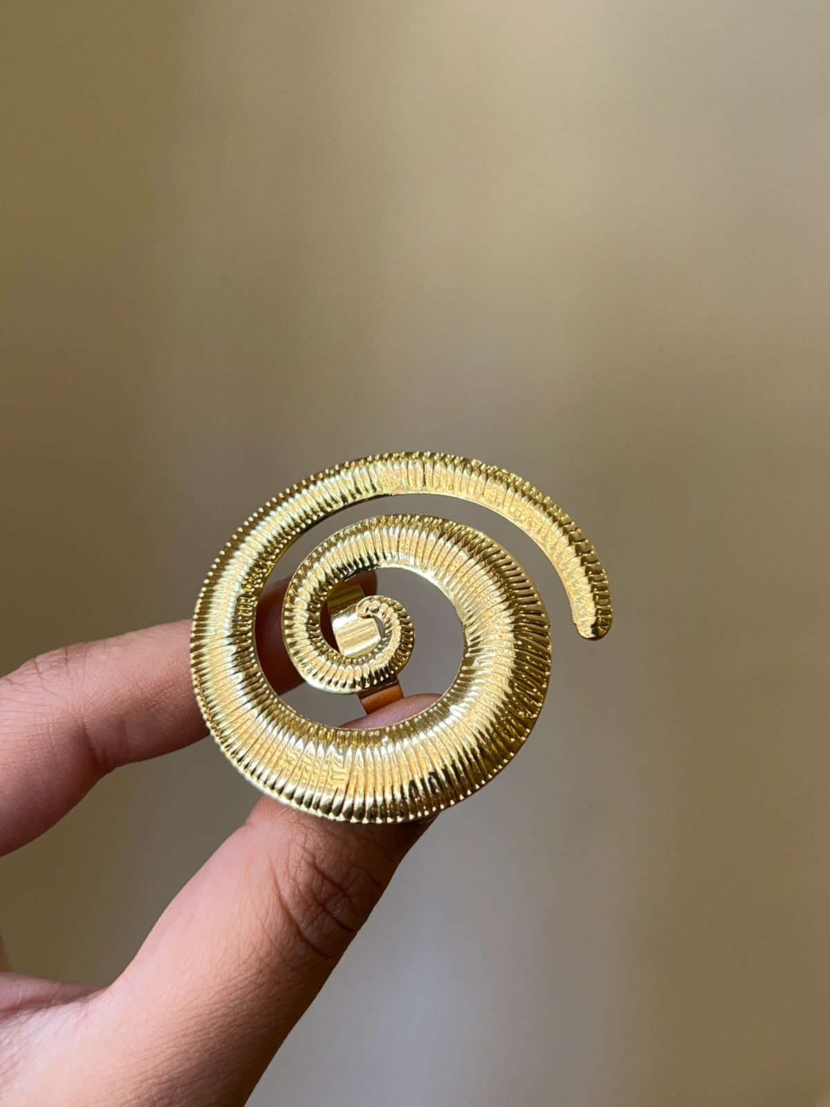Textured Spiral Statement Ring