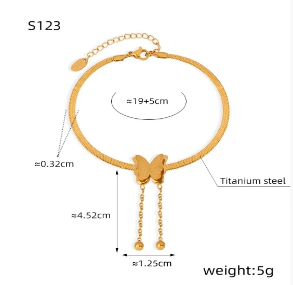 Golden Butterfly Snake Bracelet