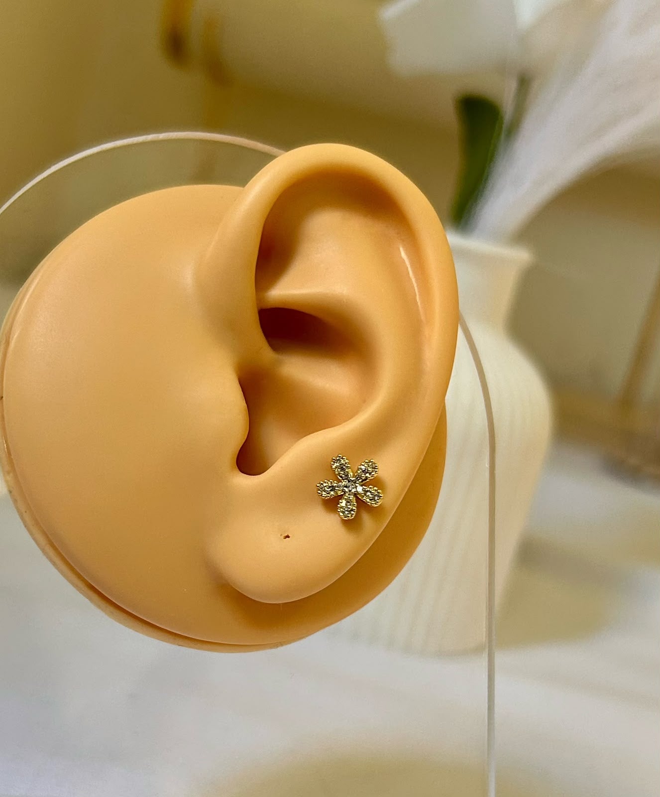 Dainty Crystal Flower Piercing