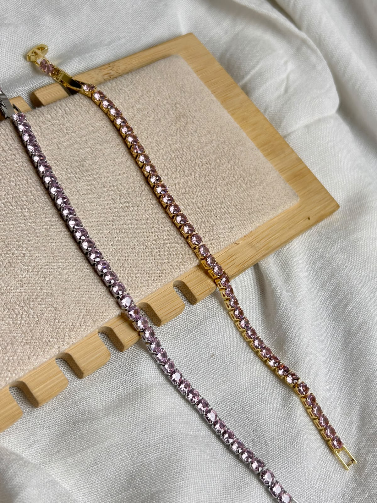 Pink Crystal Tennis Bracelet