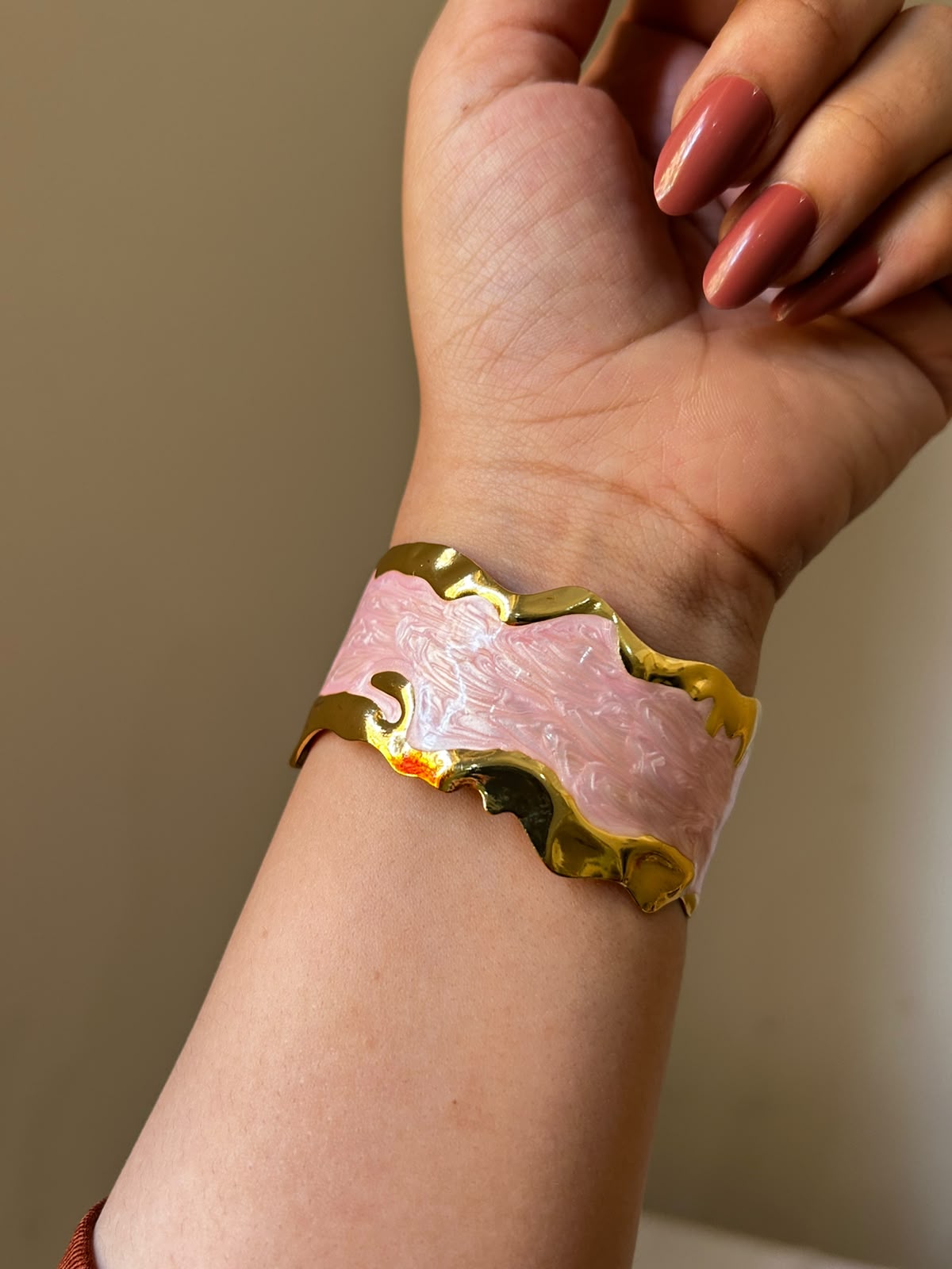 Wavy Marble Enamel Cuff Bracelet