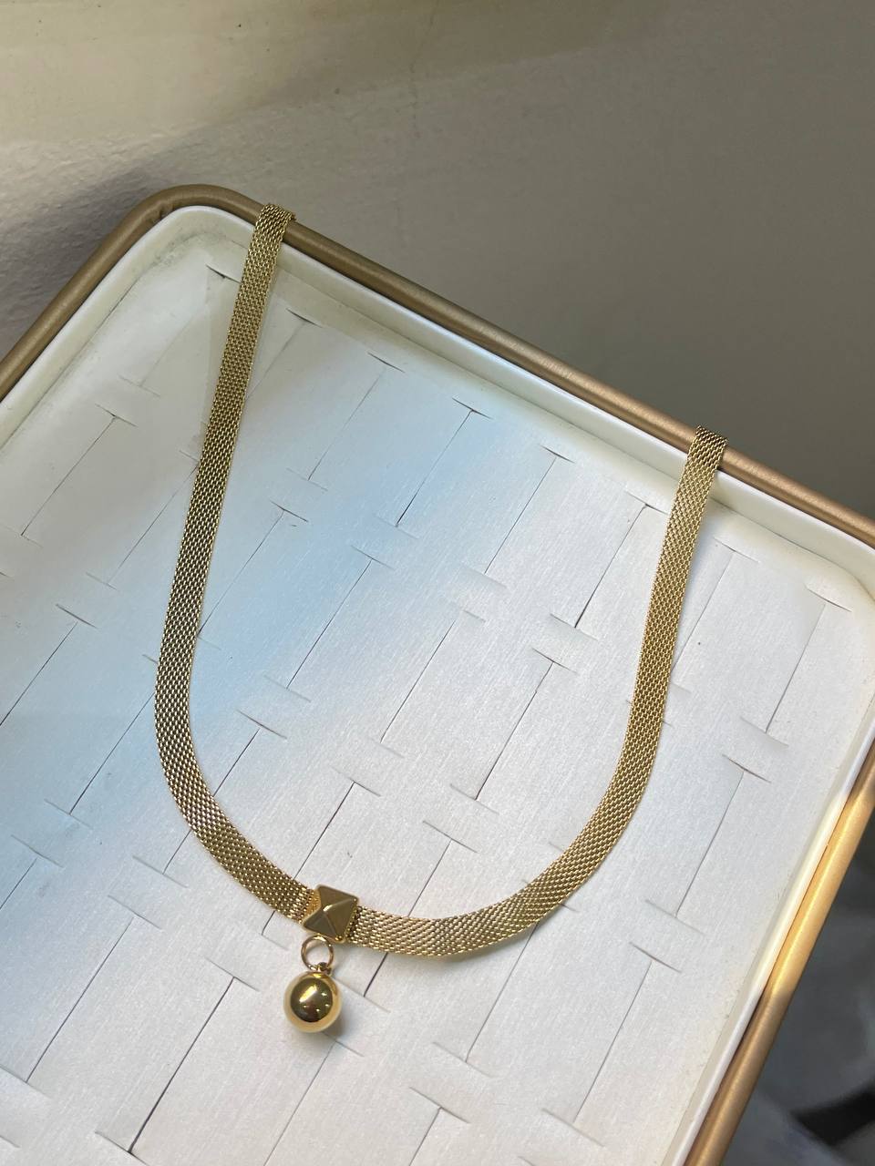 Golden Mesh Orb Choker