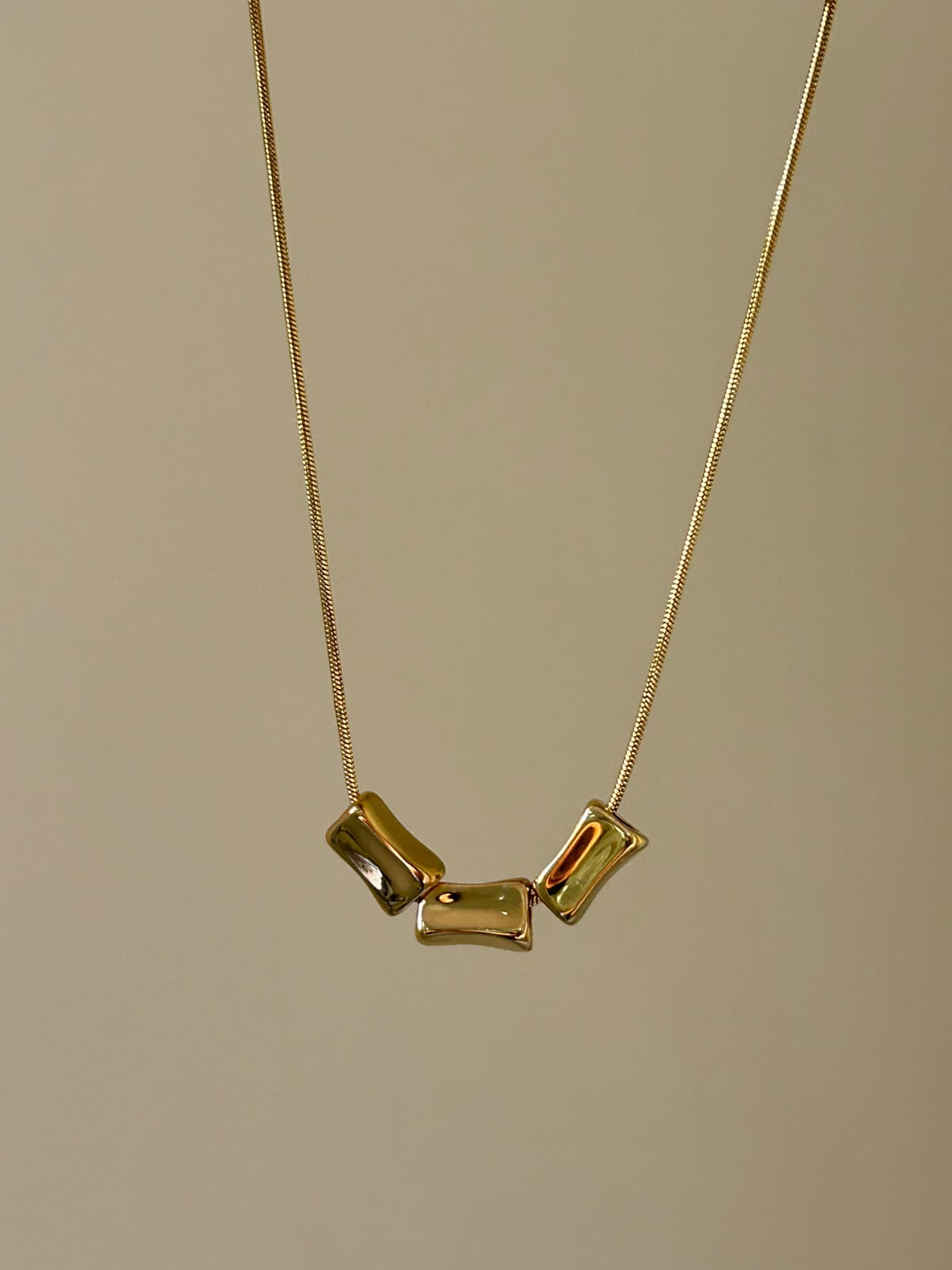 Golden Molten Tube Necklace