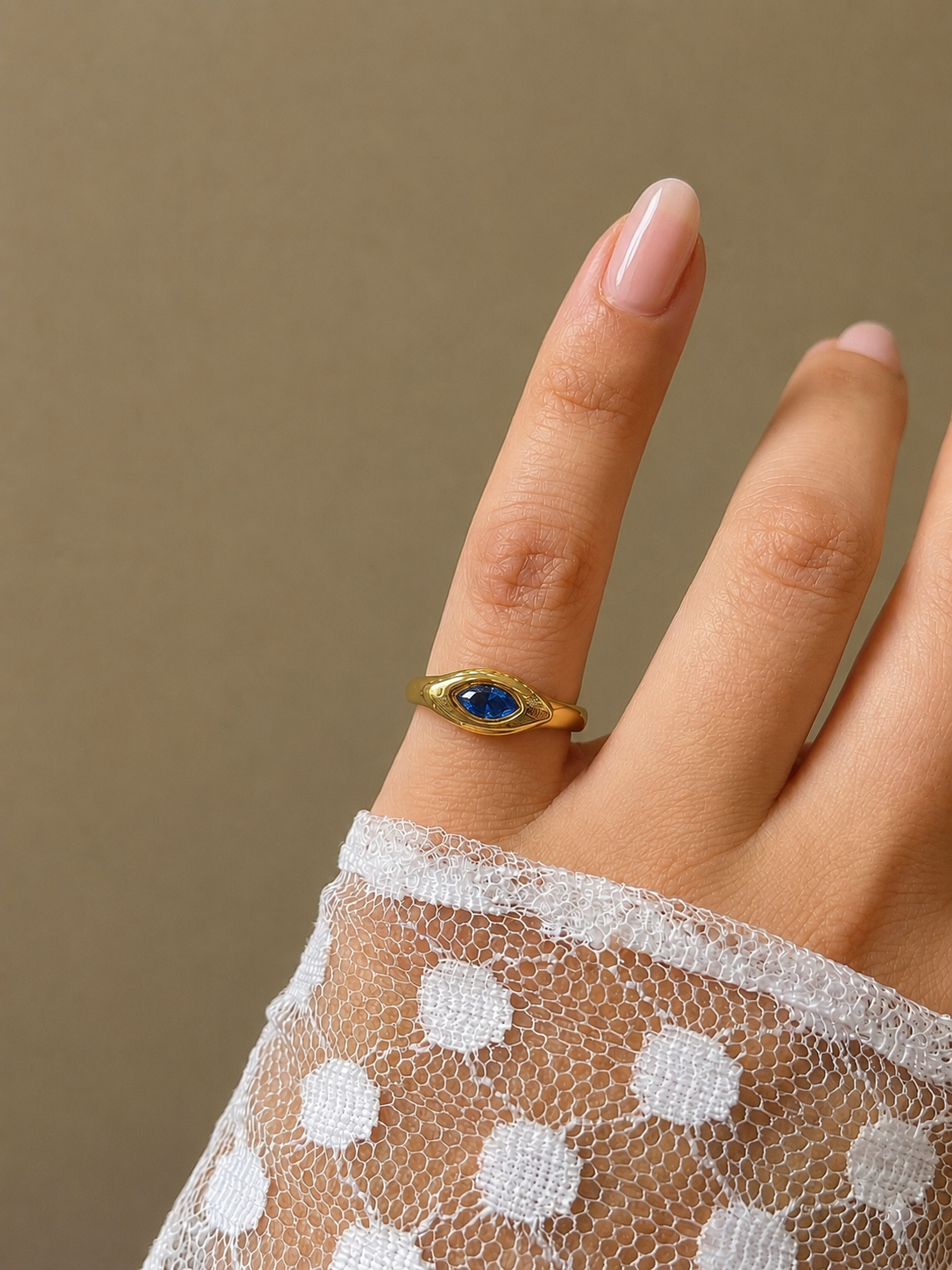 Golden Eye Pinky Ring