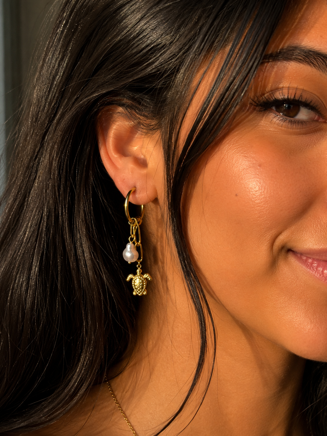 Sea Turtle Hoop Earrings