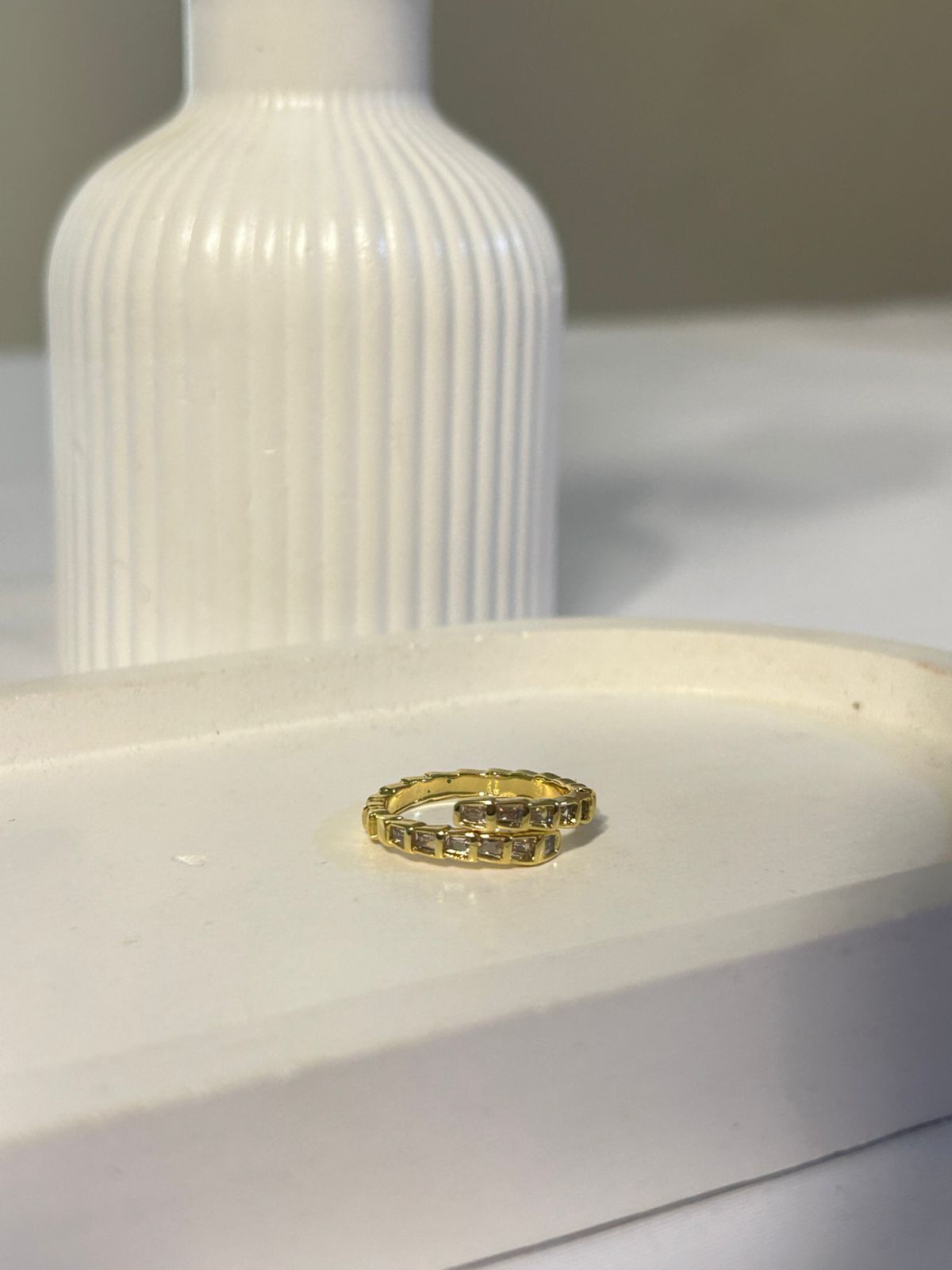 Modern Baguette Wrap Ring