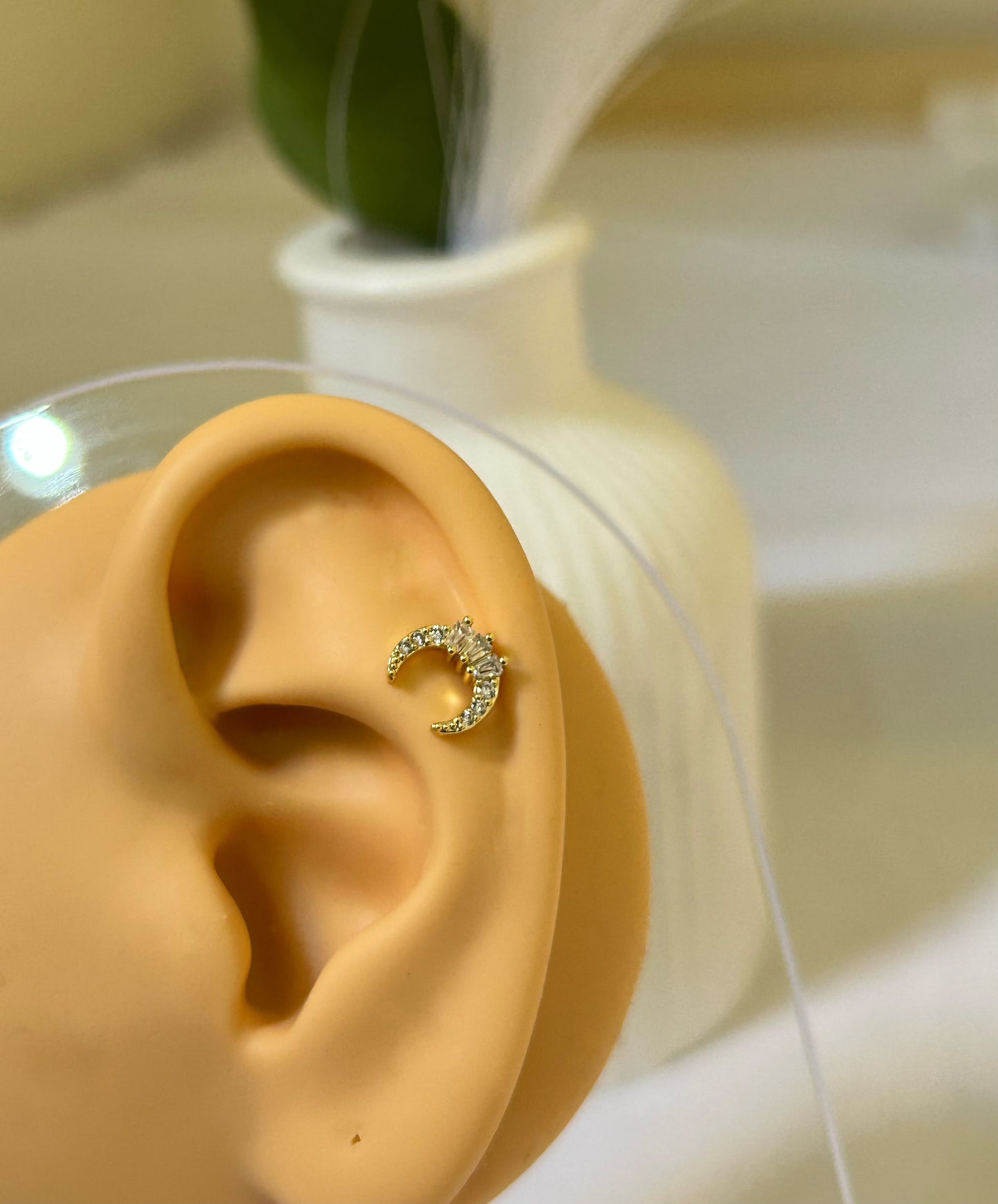 Celestial Baguette Moon Piercing