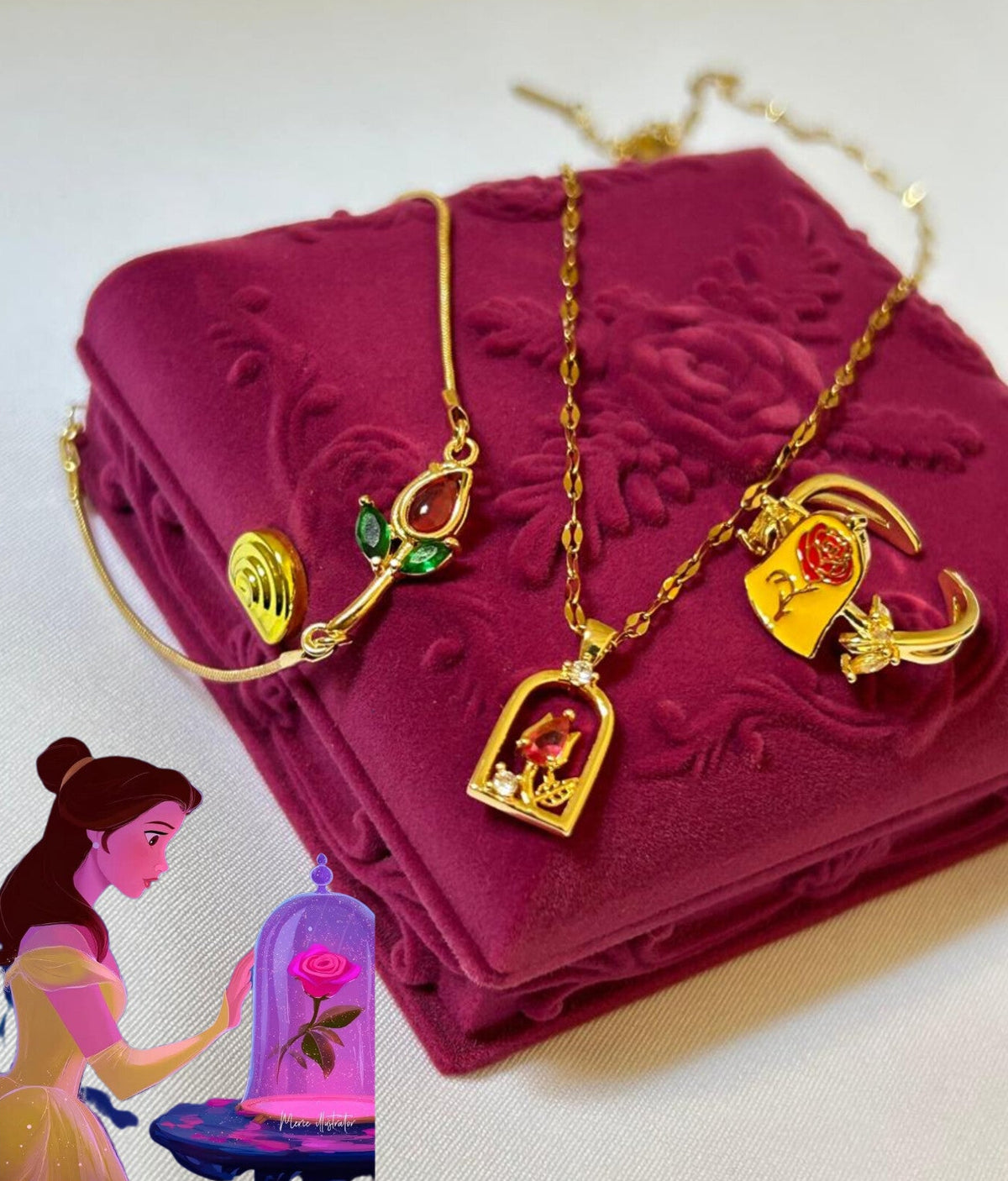 Belle Enchanted Rose Set