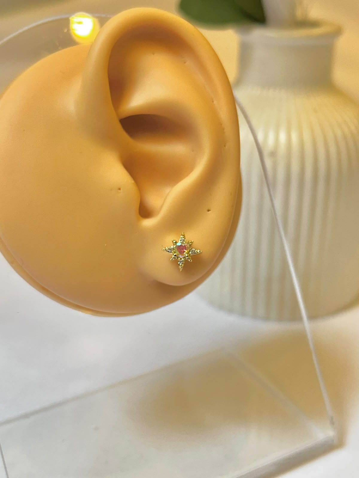 Pink Center Celestial Starburst Piercing