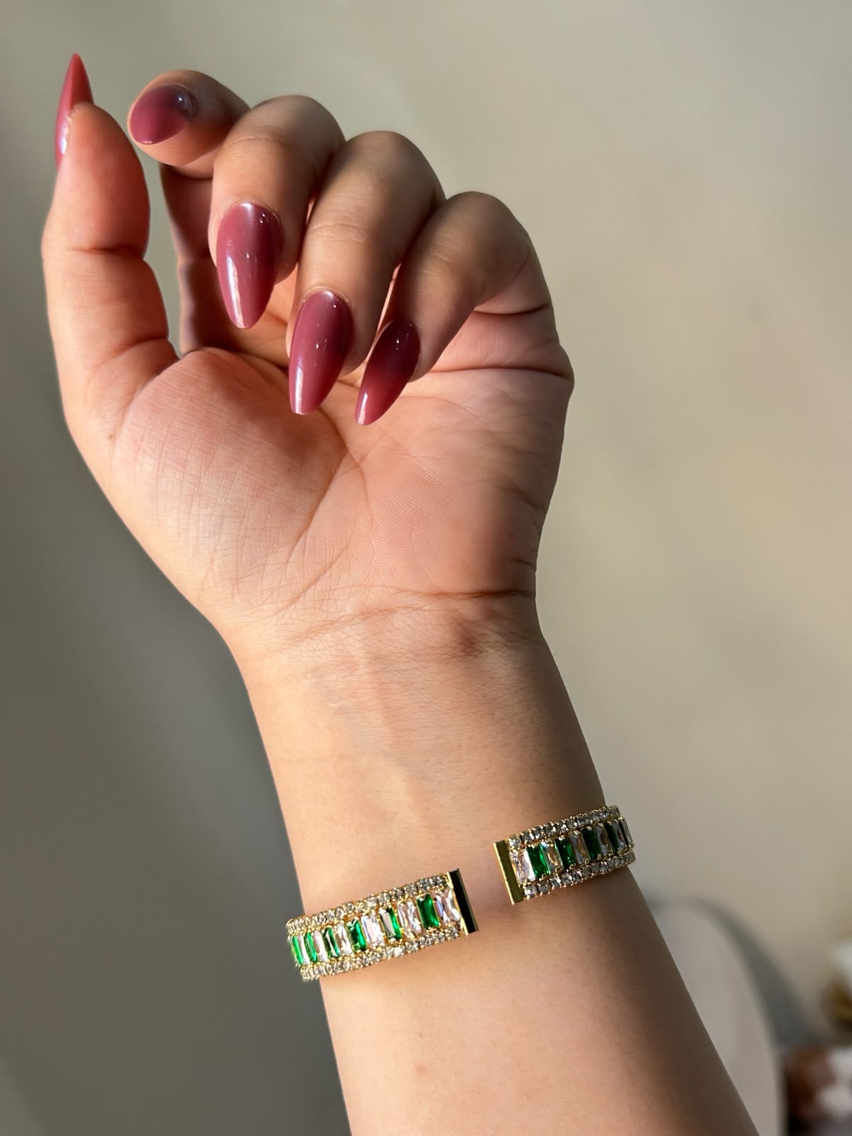 Emerald Elegance Adjustable Bracelet