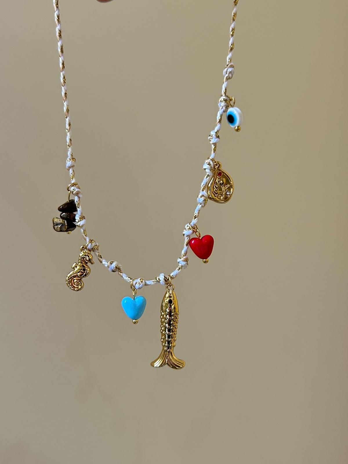 Summer Fish Charm Cord Necklace