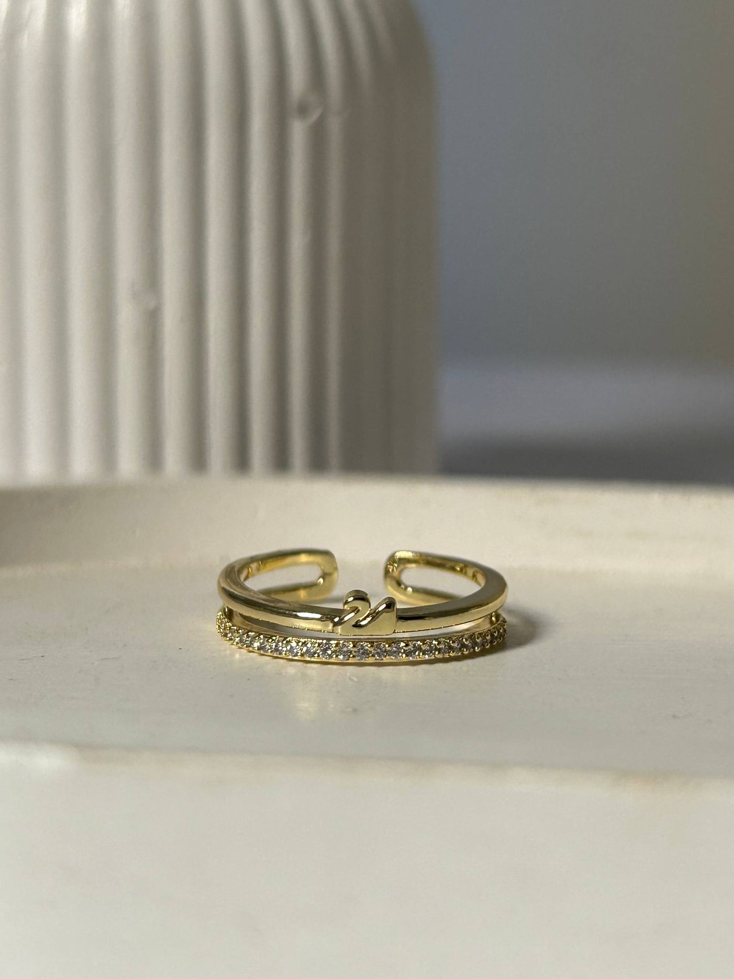 Crystal Swan Wrap Ring