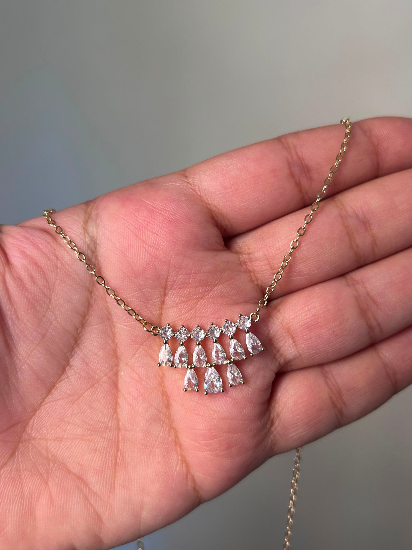Sparkling Drip Crystal Necklace