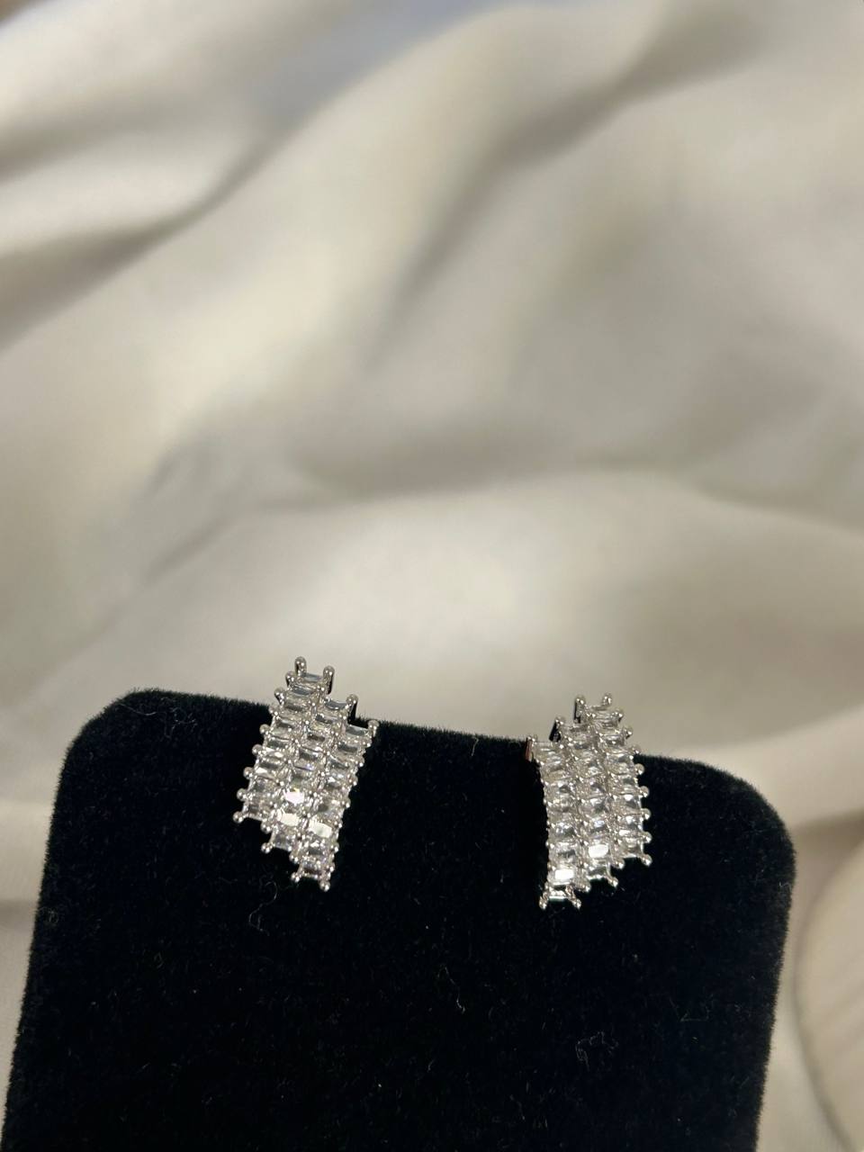 Baguette Crystal Waterfall Earrings