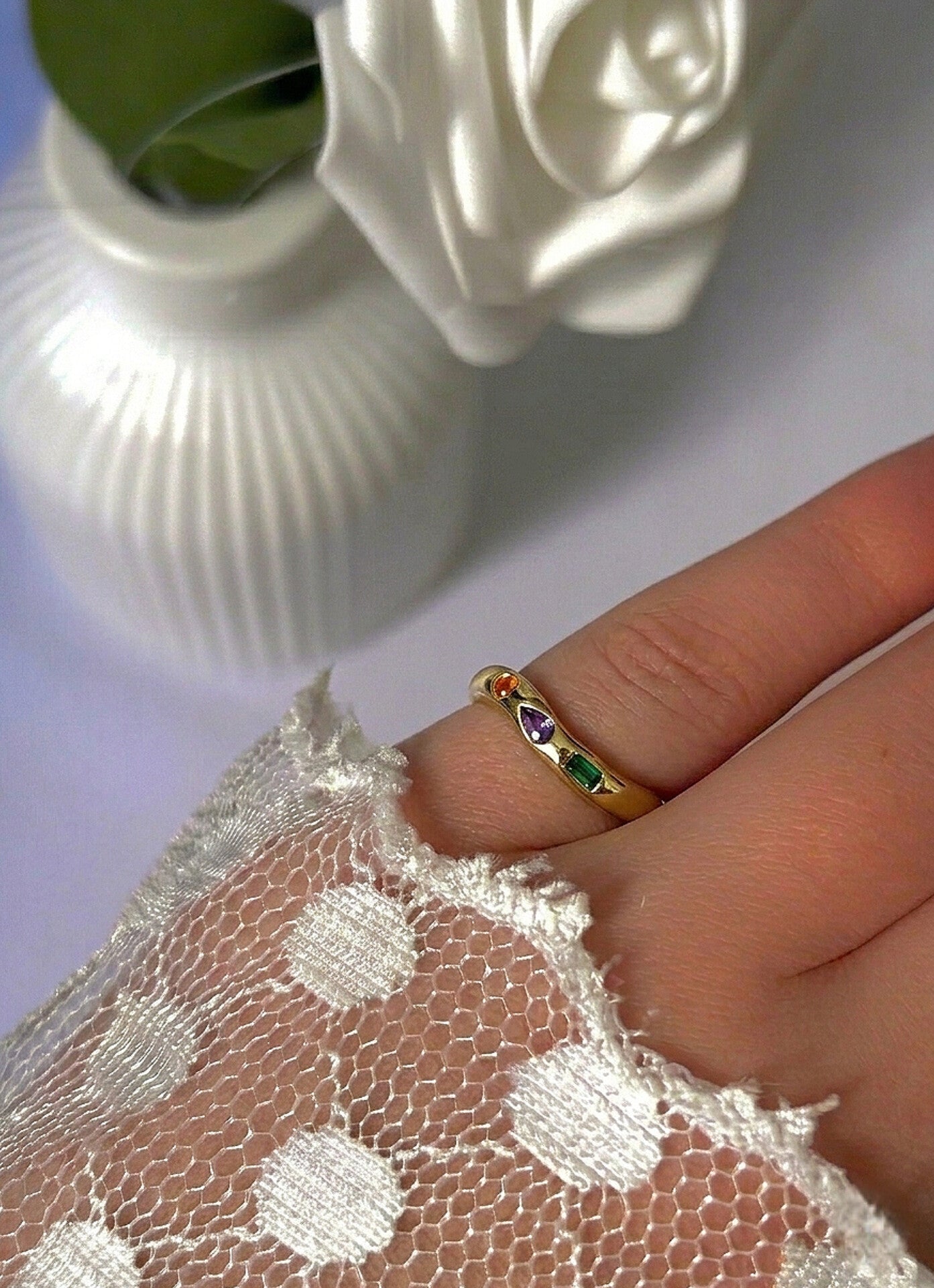 Golden Iris Pinky Ring