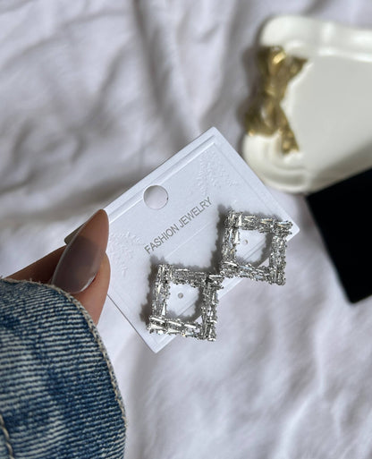 Square Zircon Stud Earrings