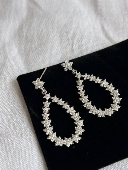 Openwork teardrop Zircon Drop Earrings