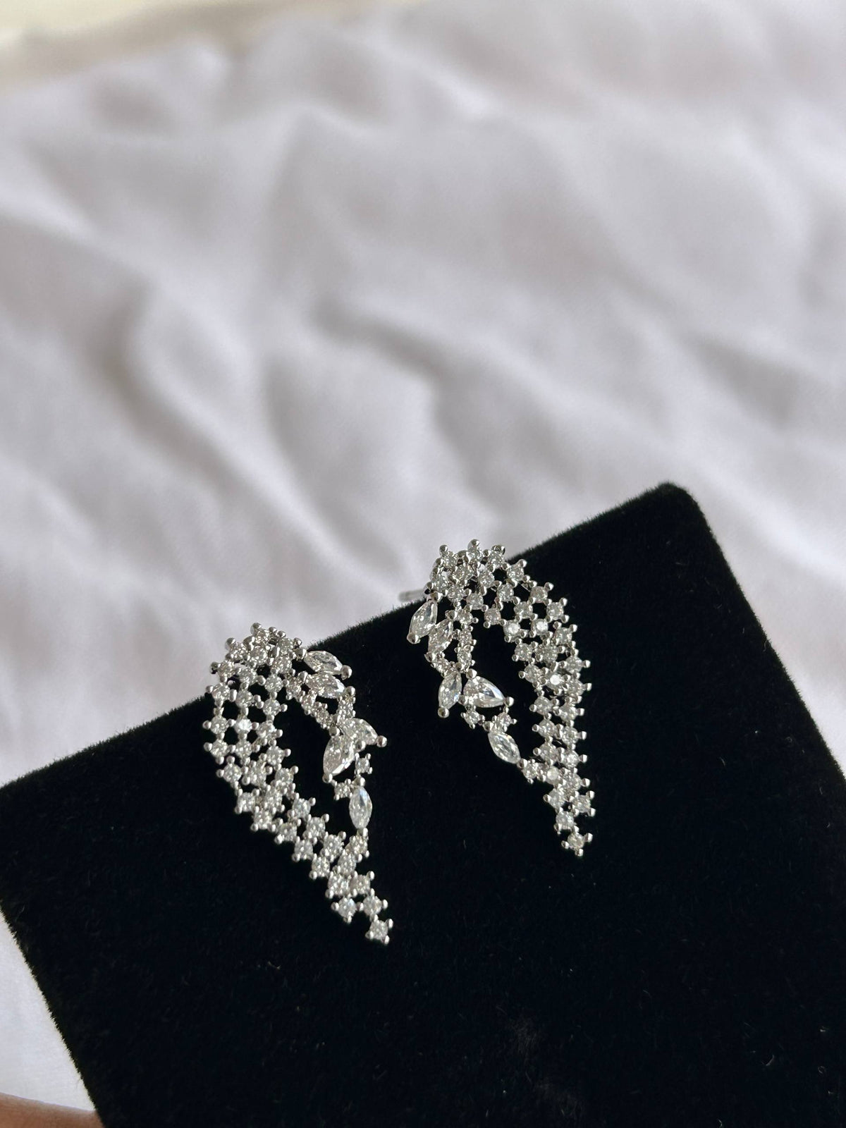 Butterfly Wing Zircon Stud Earrings