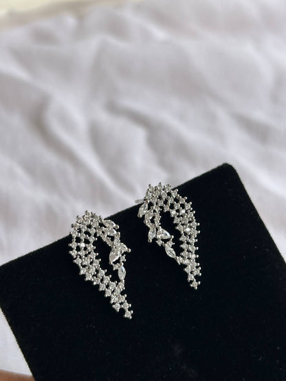 Butterfly Wing Zircon Stud Earrings