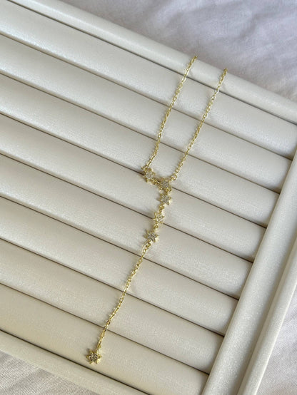 Stars Zircon Y-Drop Necklace