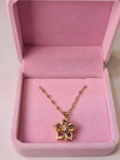 Princess Rapunzel Spinning Flower Necklace