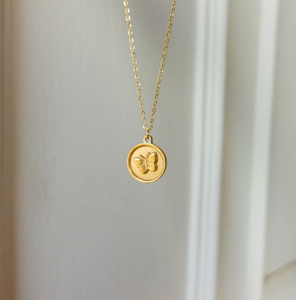 Butterfly Medallion Necklace