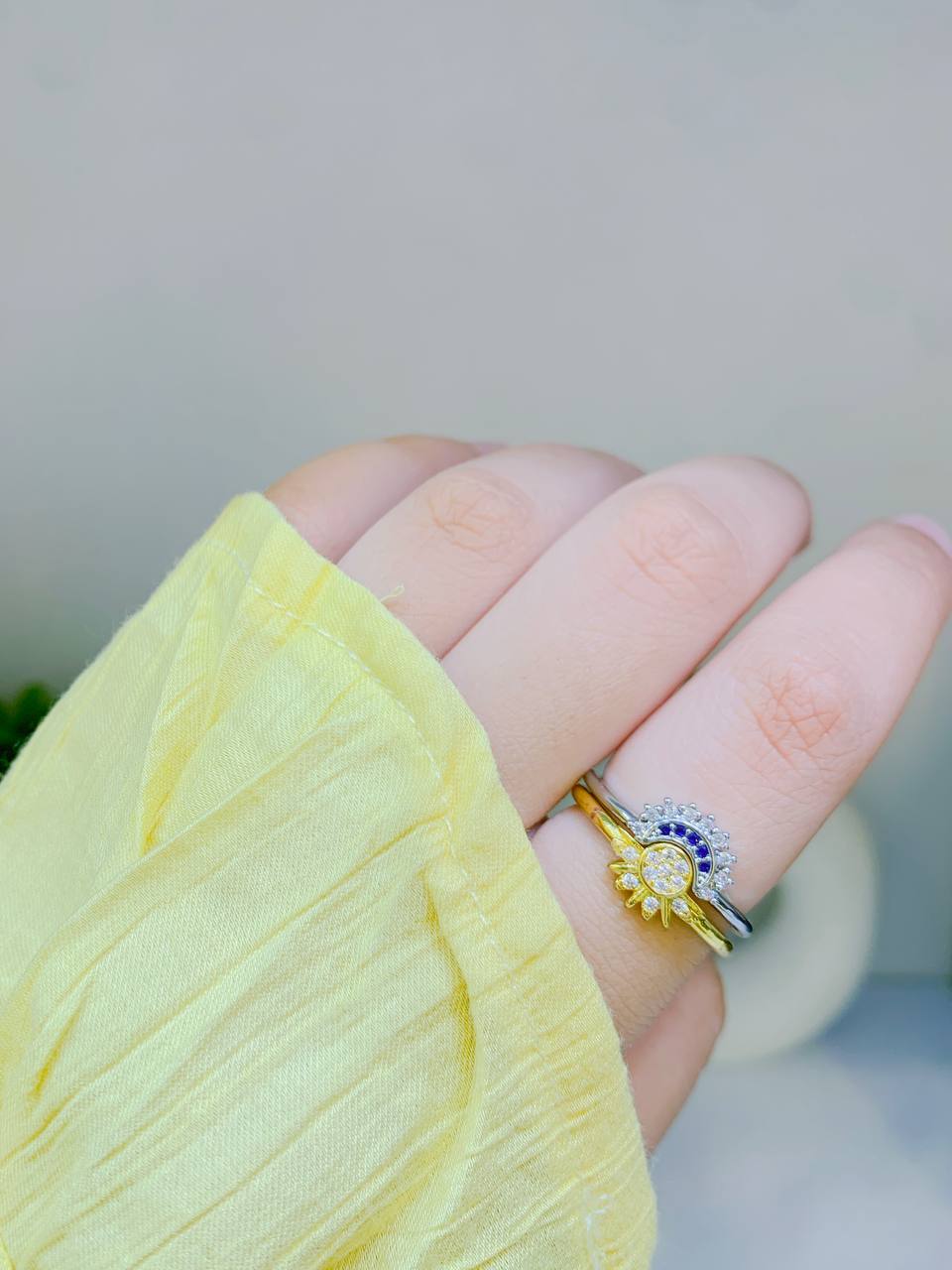 Sun & Moon Ring Set