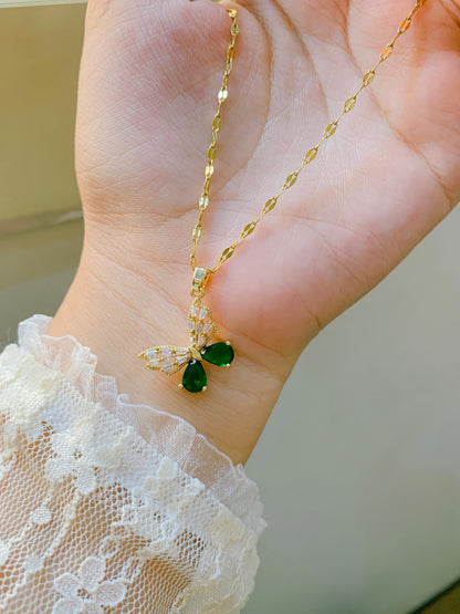 Emerald Butterfly Necklace
