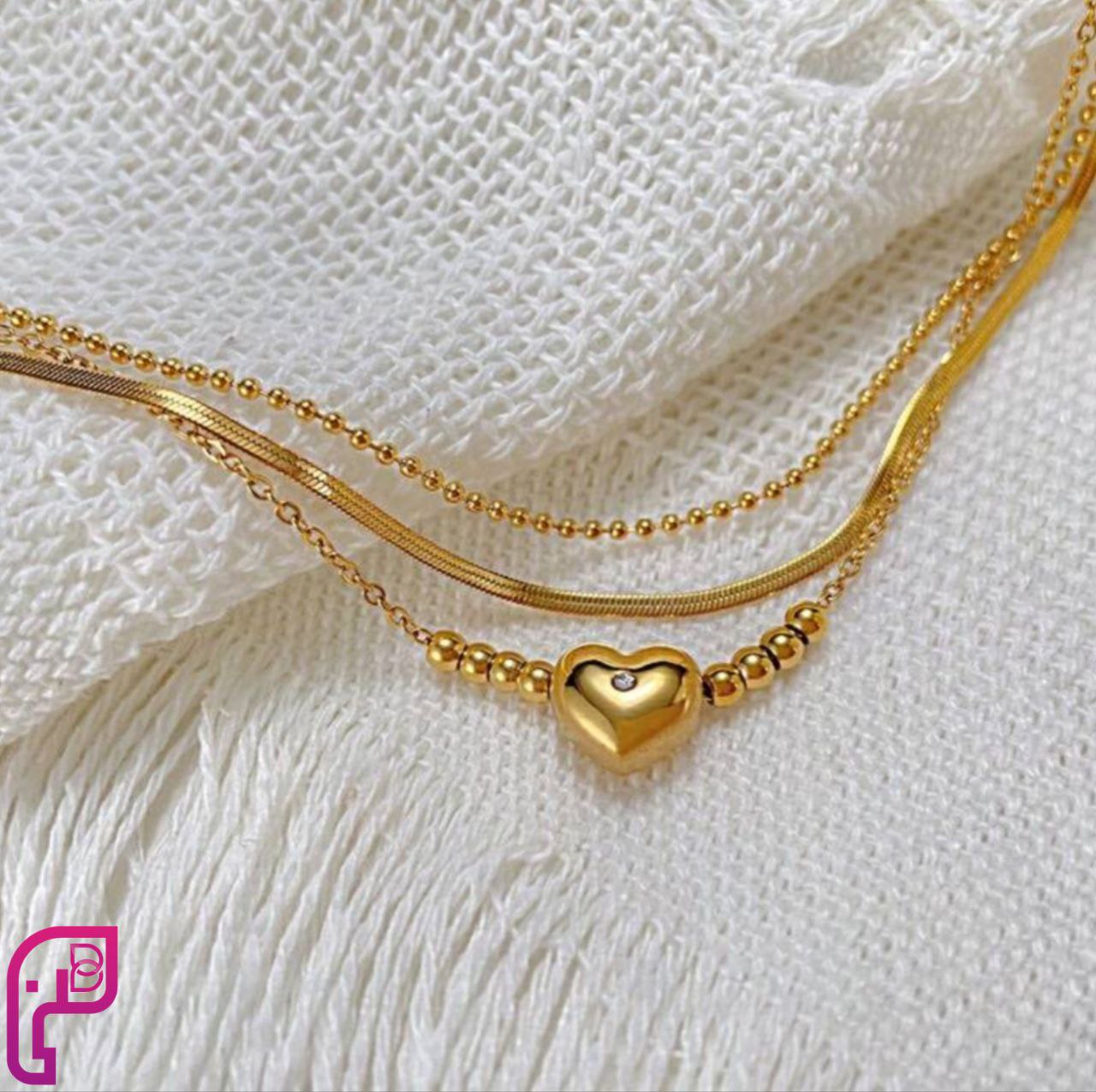 3 layers heart anklet