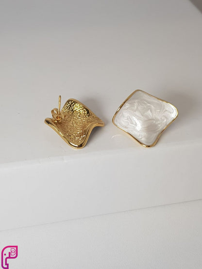 Marble Effect Square Earrings