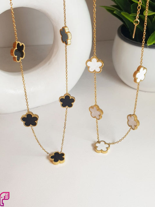 Five-Petal Flower Charm Necklace