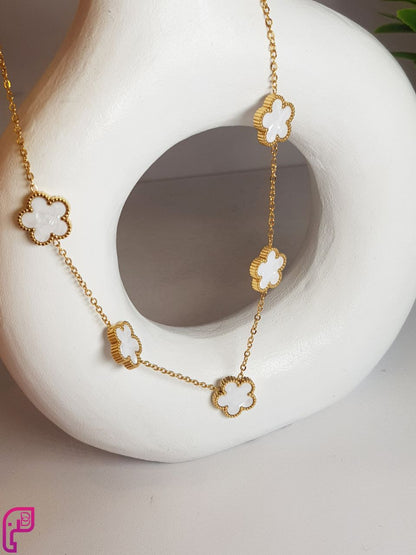 Five-Petal Flower Charm Necklace