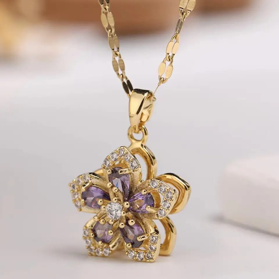 Princess Rapunzel Spinning Flower Necklace