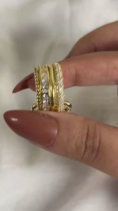 Multi-Layer Zircon Band Ring