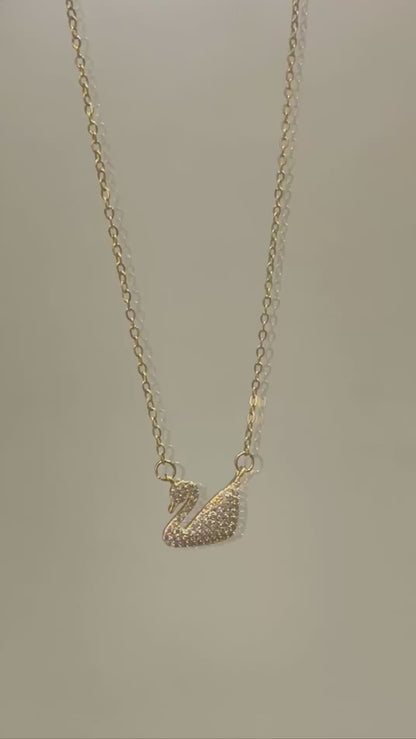 Radiant Crystal Swan Pendant