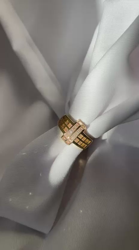 Geometric Baguette Zircon Ring