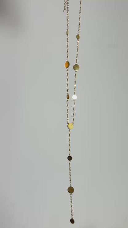 Golden Drop Lariat Necklace