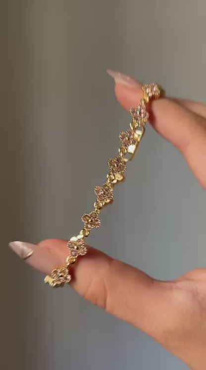 Golden Pink Clover Bracelet