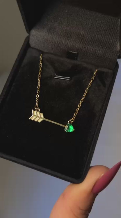 Merida Emerald Arrow Necklace